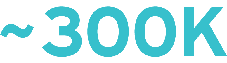 ~300,000