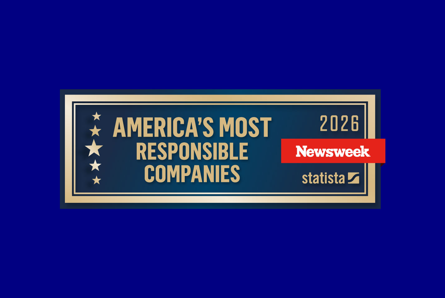 Graphic with Newsweek's America's Most Responsible Companies award, 2026