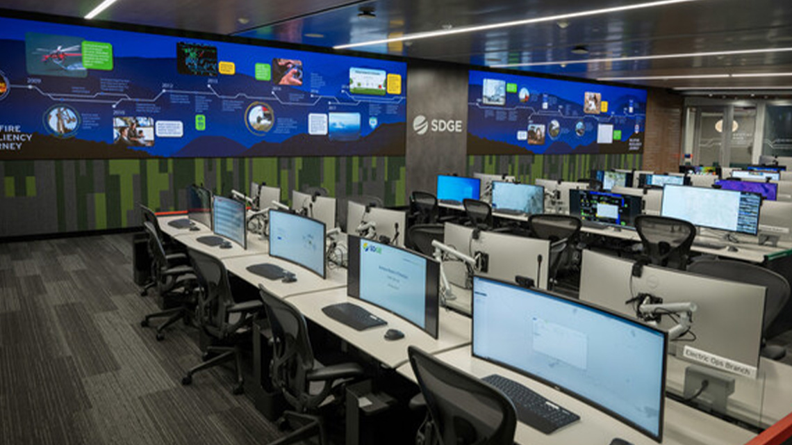 An interior shot of San Diego Gas & Electric's Wildfire & Climate Resilience Center